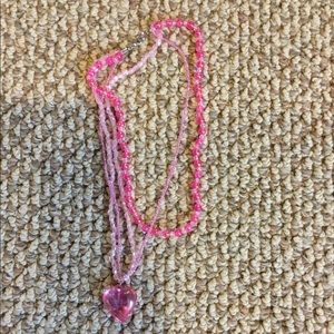 Pink heart necklace